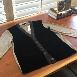 J.Crew Harlow cardigan sweater with velvet front